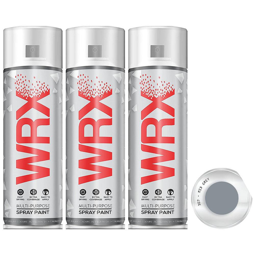 3X WRX Mid Grey Spray Paint Acrylic 400ml Spray Paint