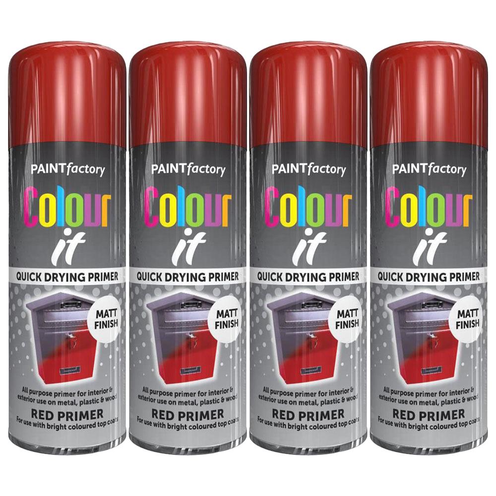 4X Paint Factory Red Primer Spray Paint 400ml Spray Paint