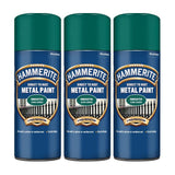 3X Hammerite Smooth Dark Green Spray Paint 400ml Spray Paint