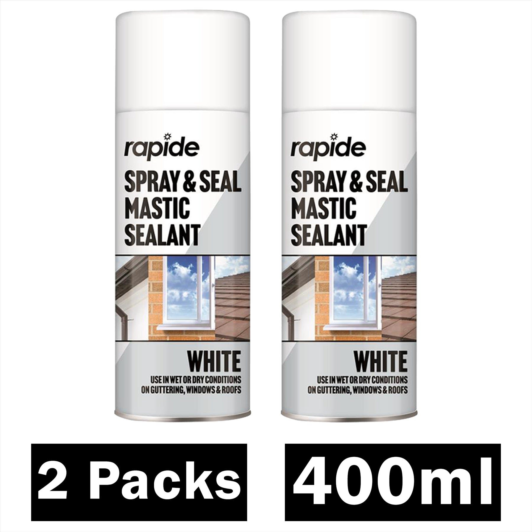 2X Rapide Spray And Seal 400ml White Sealant