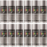 12X Paint Factory Metallic Silver Spray Paint 200ml