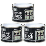 3X Iron Gate Black Gloss Paint Tin 180ml Tin Paint