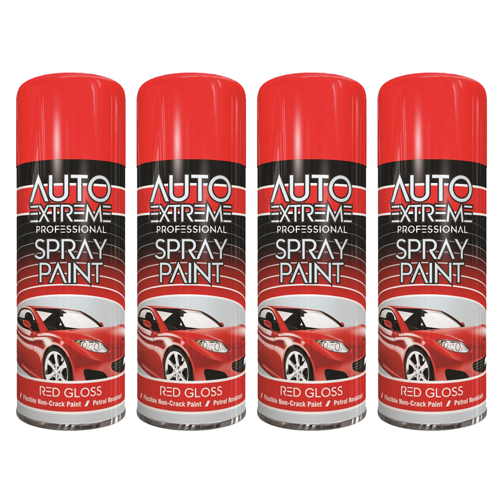 4X Auto Extreme Red Spray Paint 400ml Spray Paint