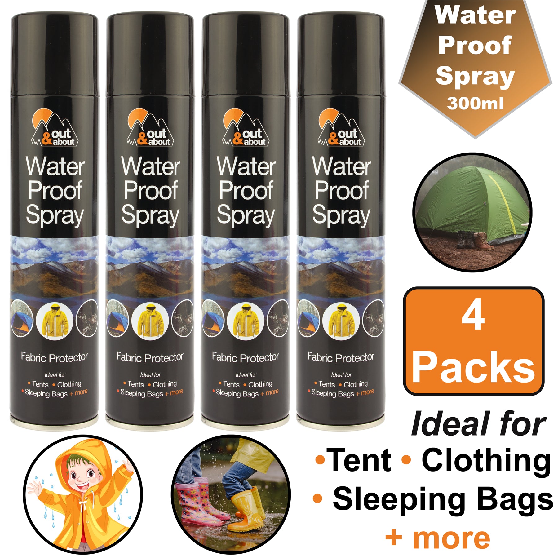 4X Waterproof Spray 300ml Waterproof Spray