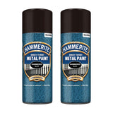 2X Hammerite Hammered Black Spray Paint 400ml Spray Paint