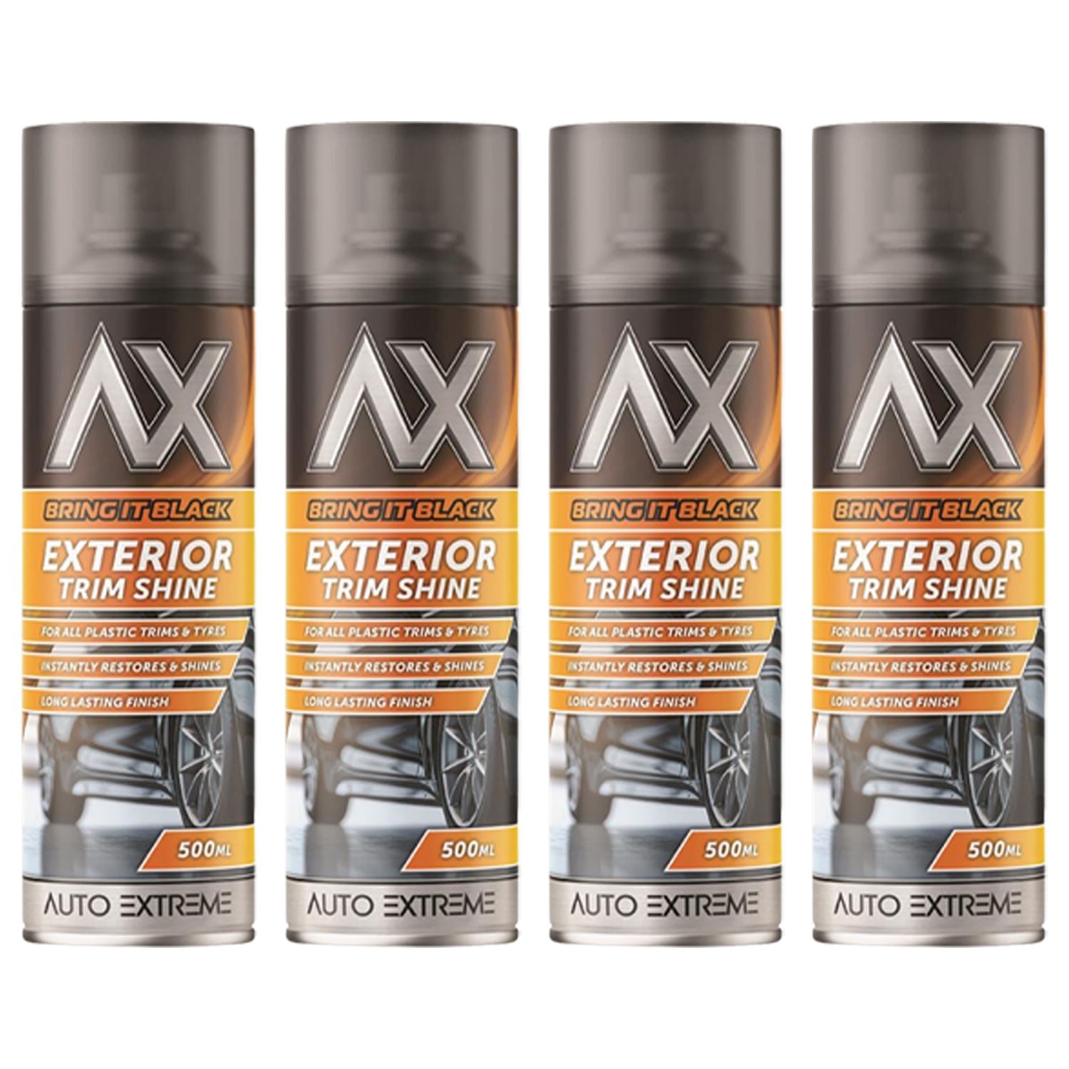 4X - Bring it Black Exterior Trim Shine Spray 500ml Spray Paint