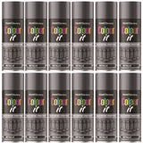 12X Paint Factory Paintgun Grey Metallic Spray Paint 400ml