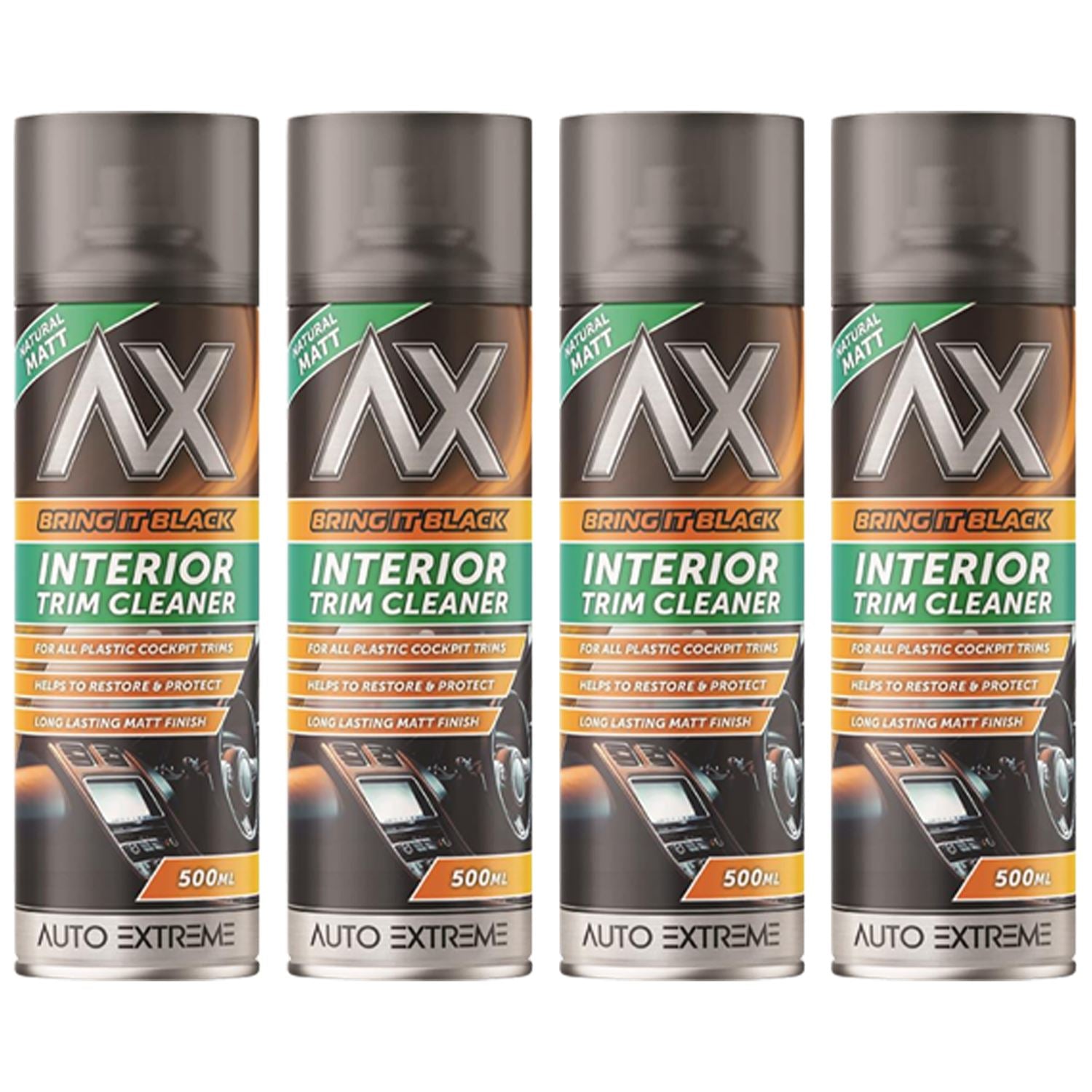 4X - Bring it Black Matt Interior Trim Cleaner Spray 500ml Spray Paint
