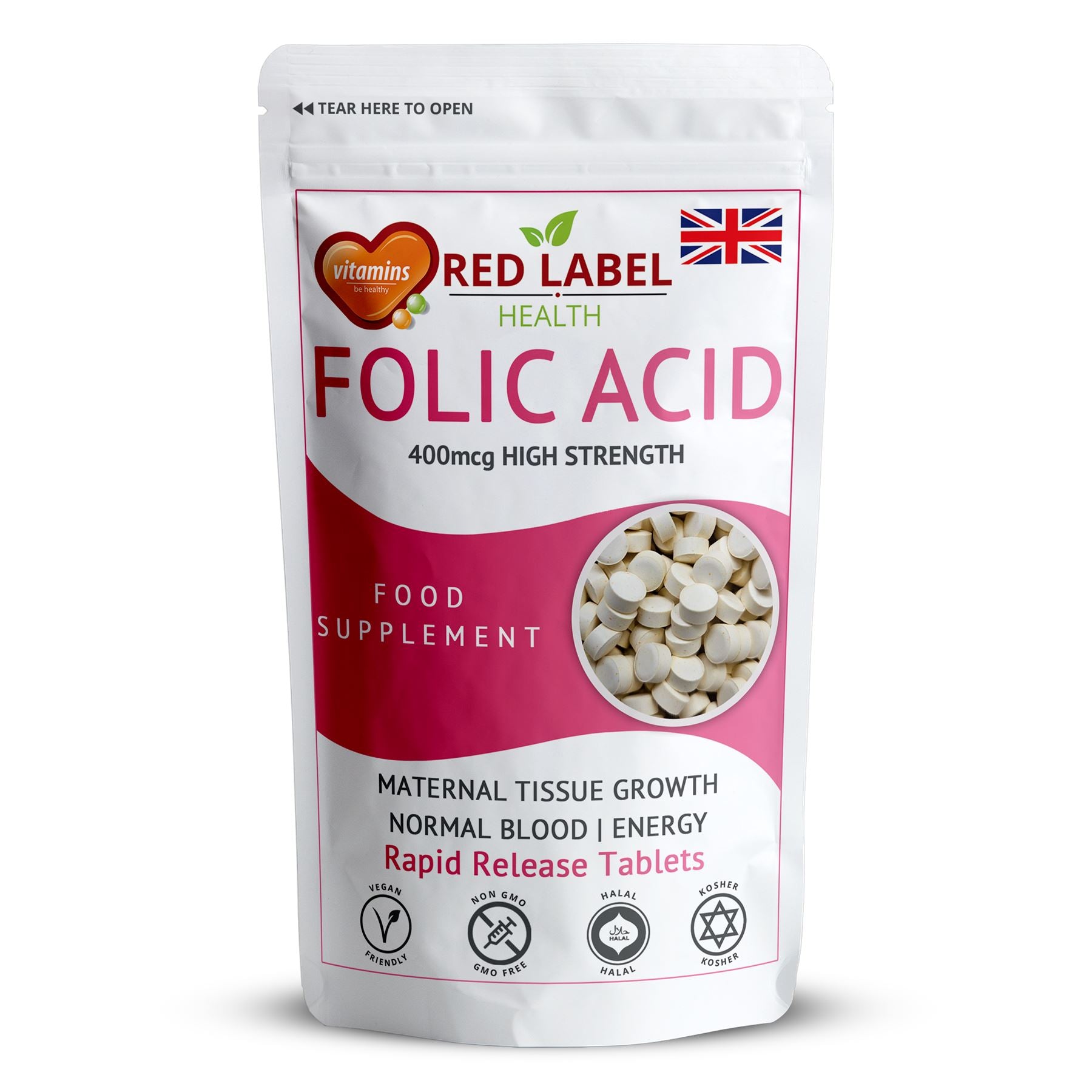 Folic Acid 400mcg - 90 Tablets Folic Acid