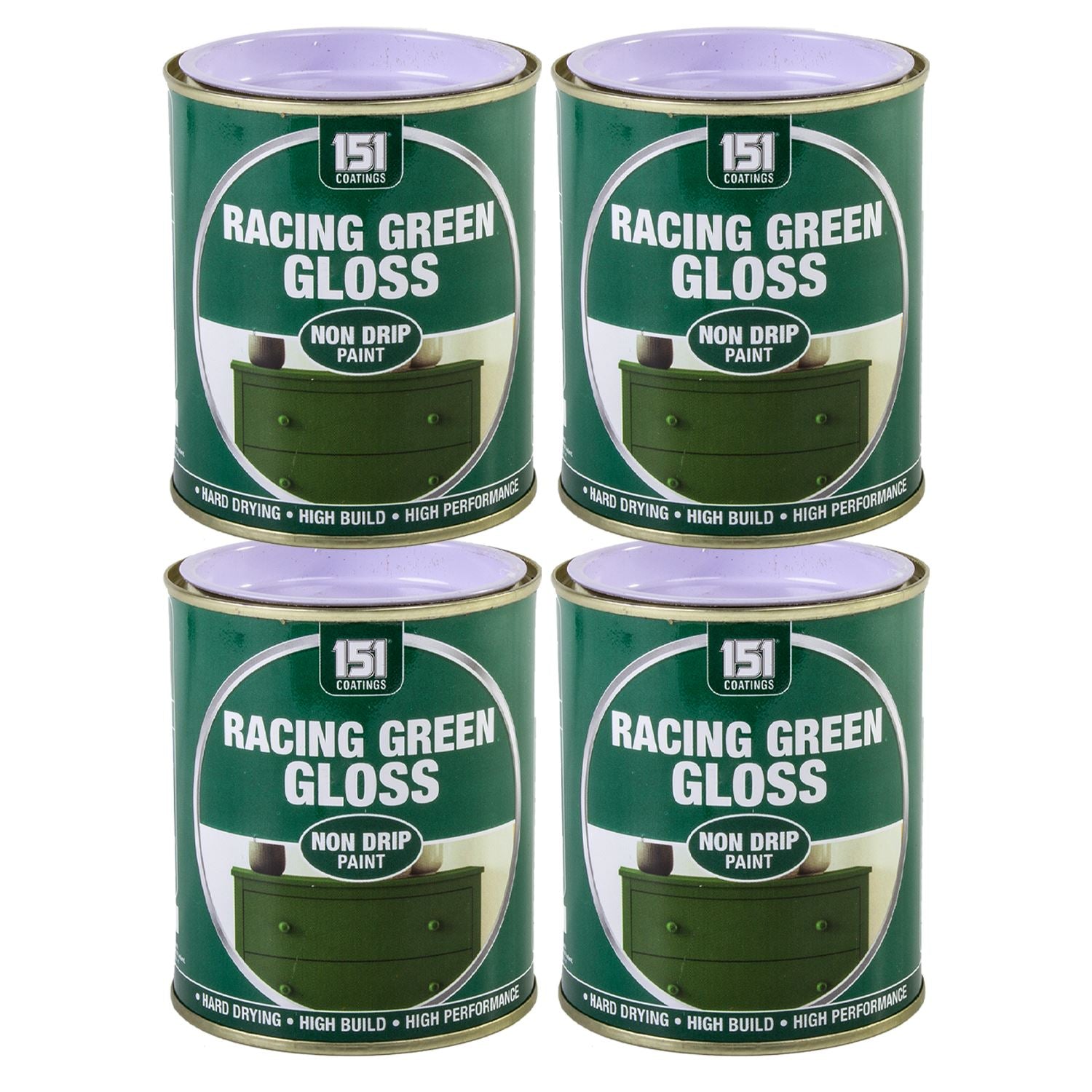 4X Racing Green Gloss Non-Drip Paint 300ml Tin Paint