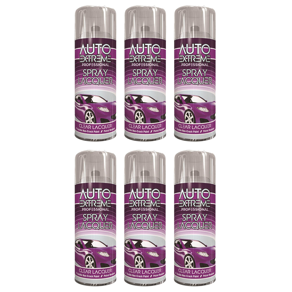 6X Auto Extreme Clear Lacquer Spray 400ml Spray Paint