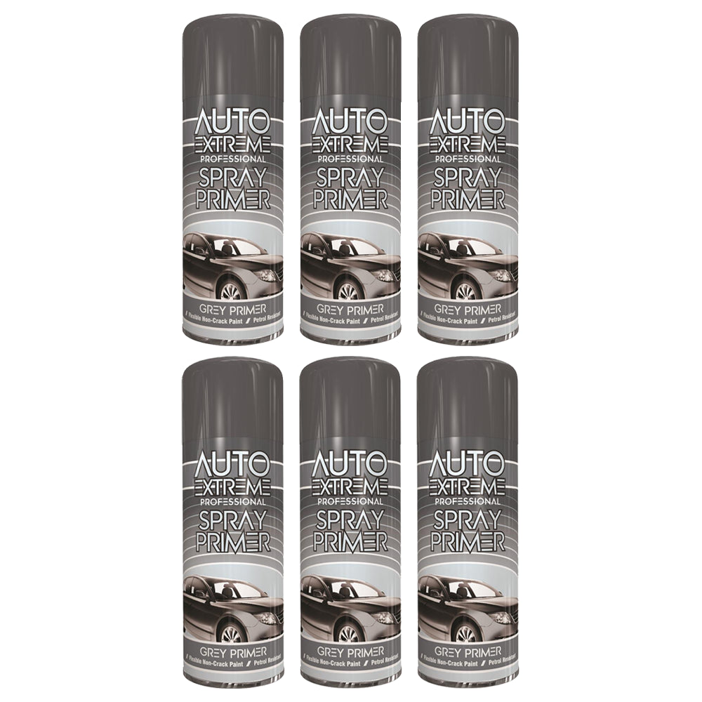 6X Auto Extreme Grey Primer Spray 400ml Spray Paint