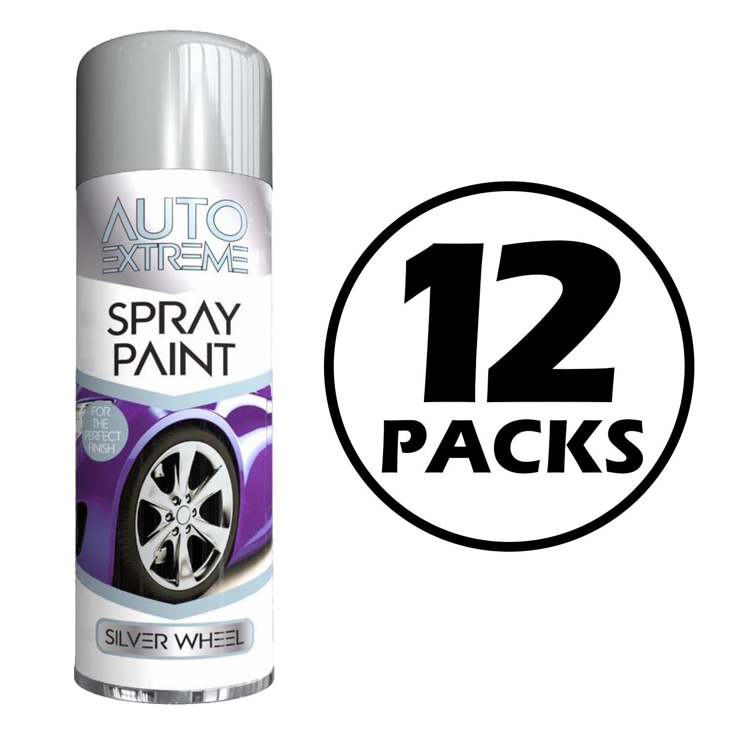 12X Auto Extreme Silver Wheel Spray Paint 250ml Spray Paint