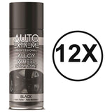 12X Auto Extreme Black Alloy Wheel Spray Paint 400ml Spray Paint