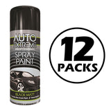 12X Auto Extreme Black Matt Spray Paint 400ml Spray Paint