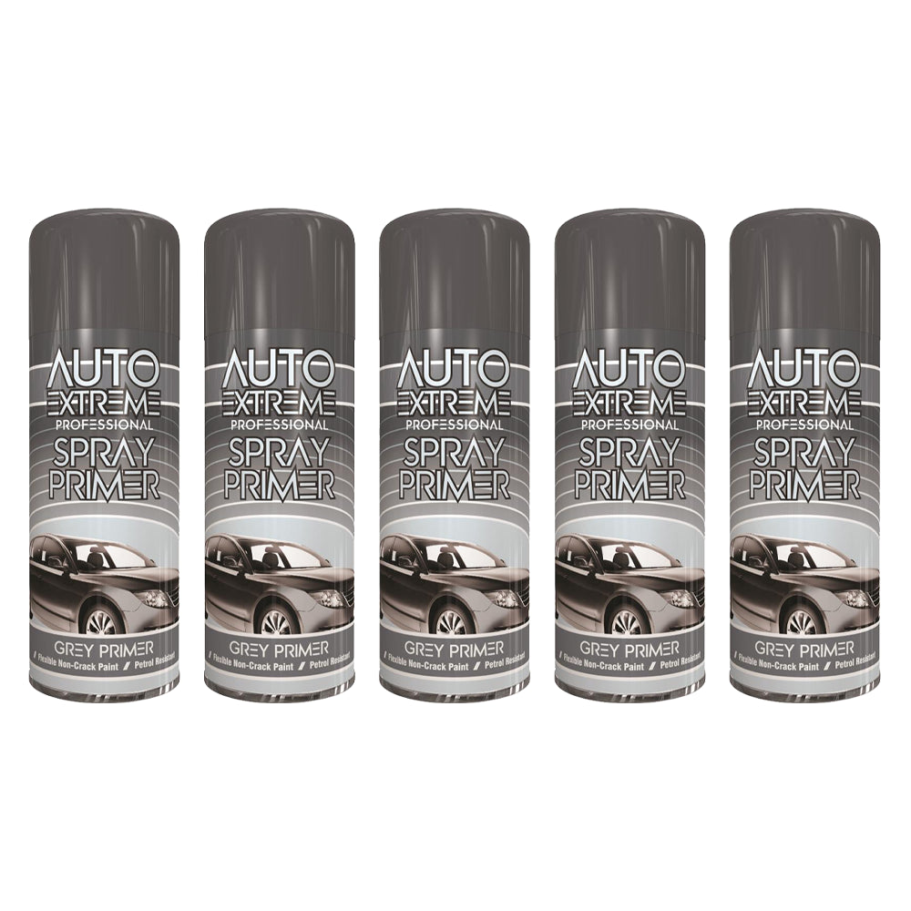 5X Auto Extreme Grey Primer Spray 400ml Spray Paint