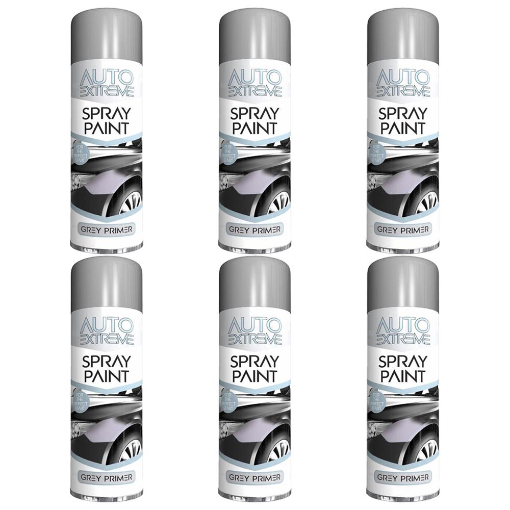 6X Auto Extreme Grey Primer Spray Paint 250ml Spray Paint