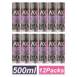Auto Extreme hi-gloss tyre shine spray UK in 500ml cans, packed in a set of 12 for ultimate tyre care