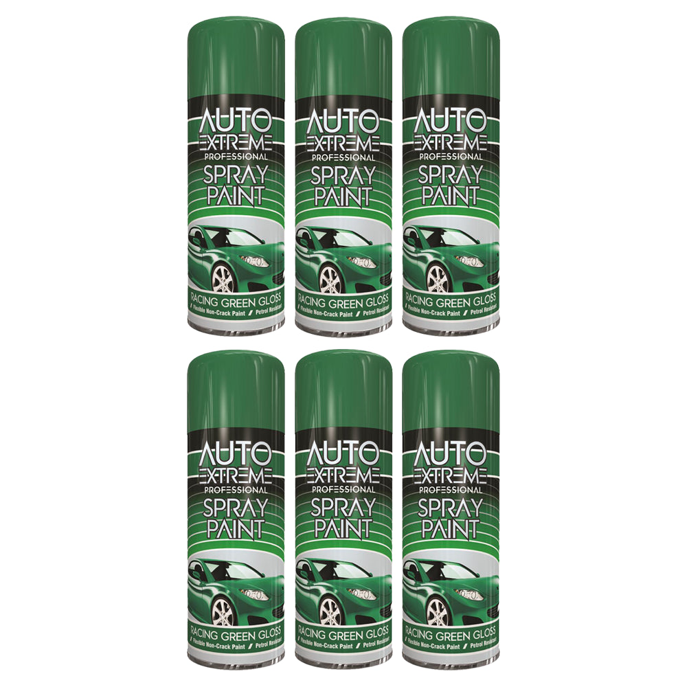 6X Auto Extreme Racing Green Spray Paint 400ml Spray Paint