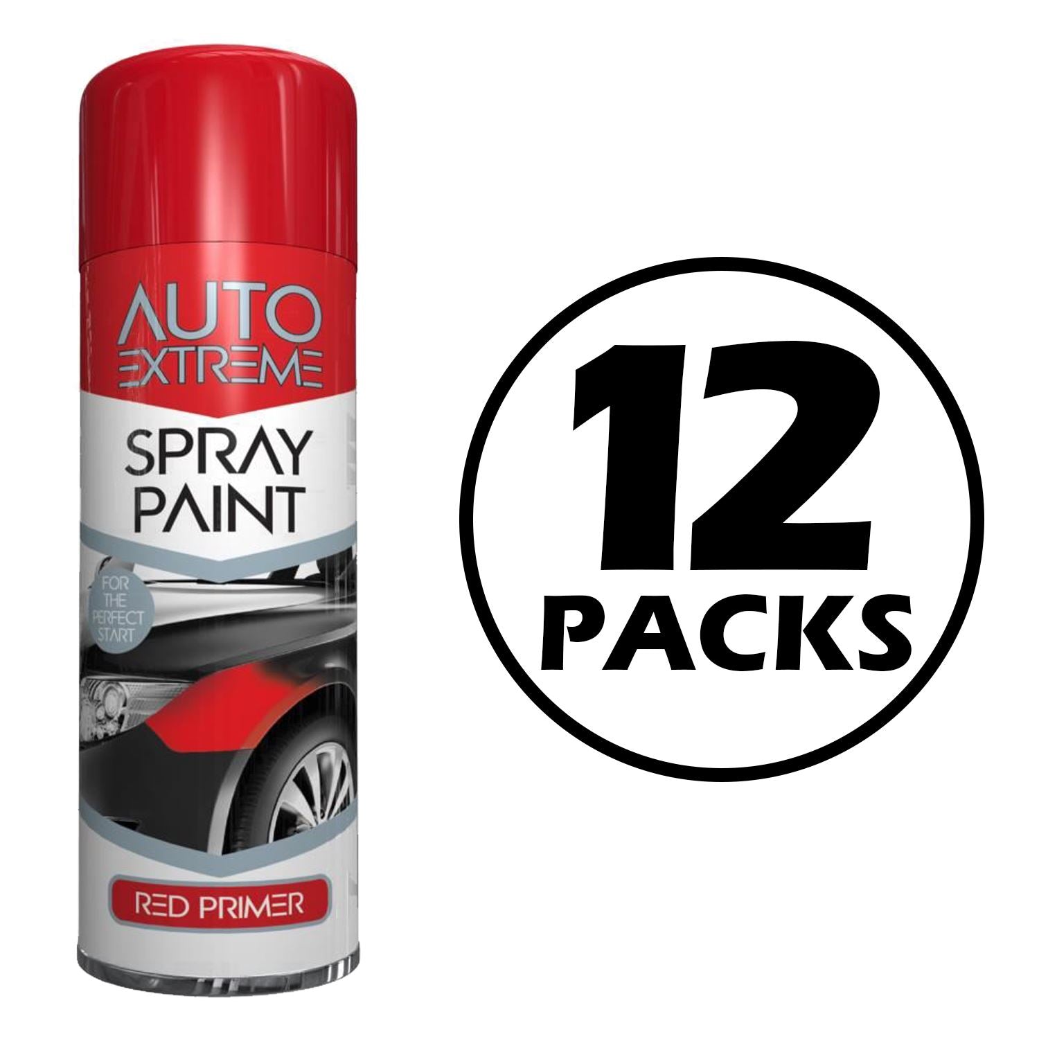 12X Auto Extreme Red Primer Paint 250ml Spray Paint