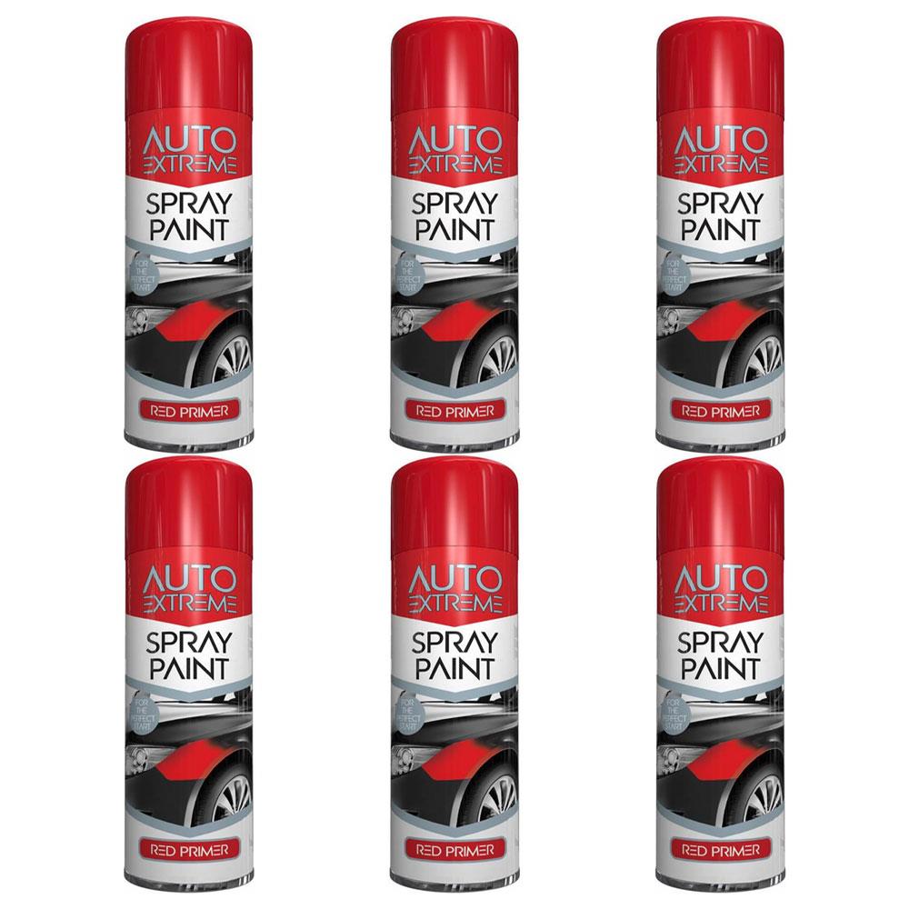 6X Auto Extreme Red Primer Paint 250ml Spray Paint