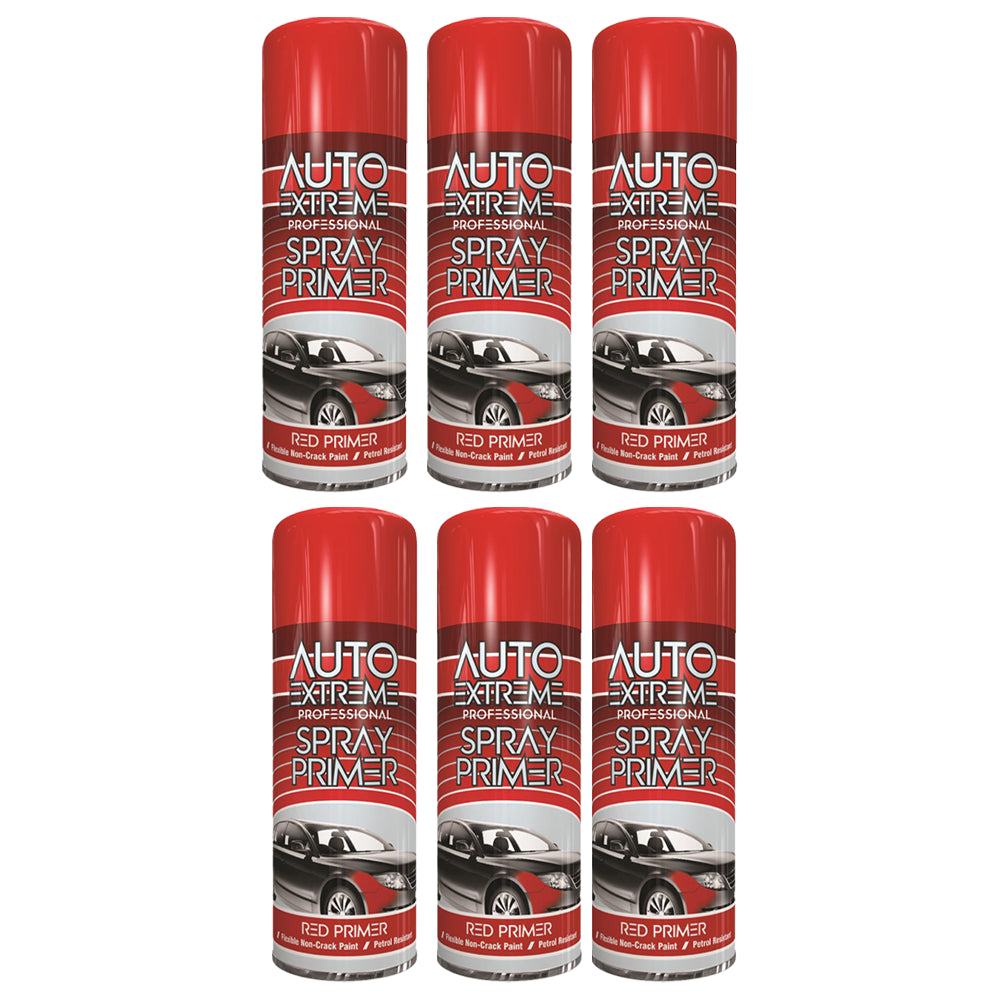 6X Auto Extreme Red Primer Spray 400ml Spray Paint