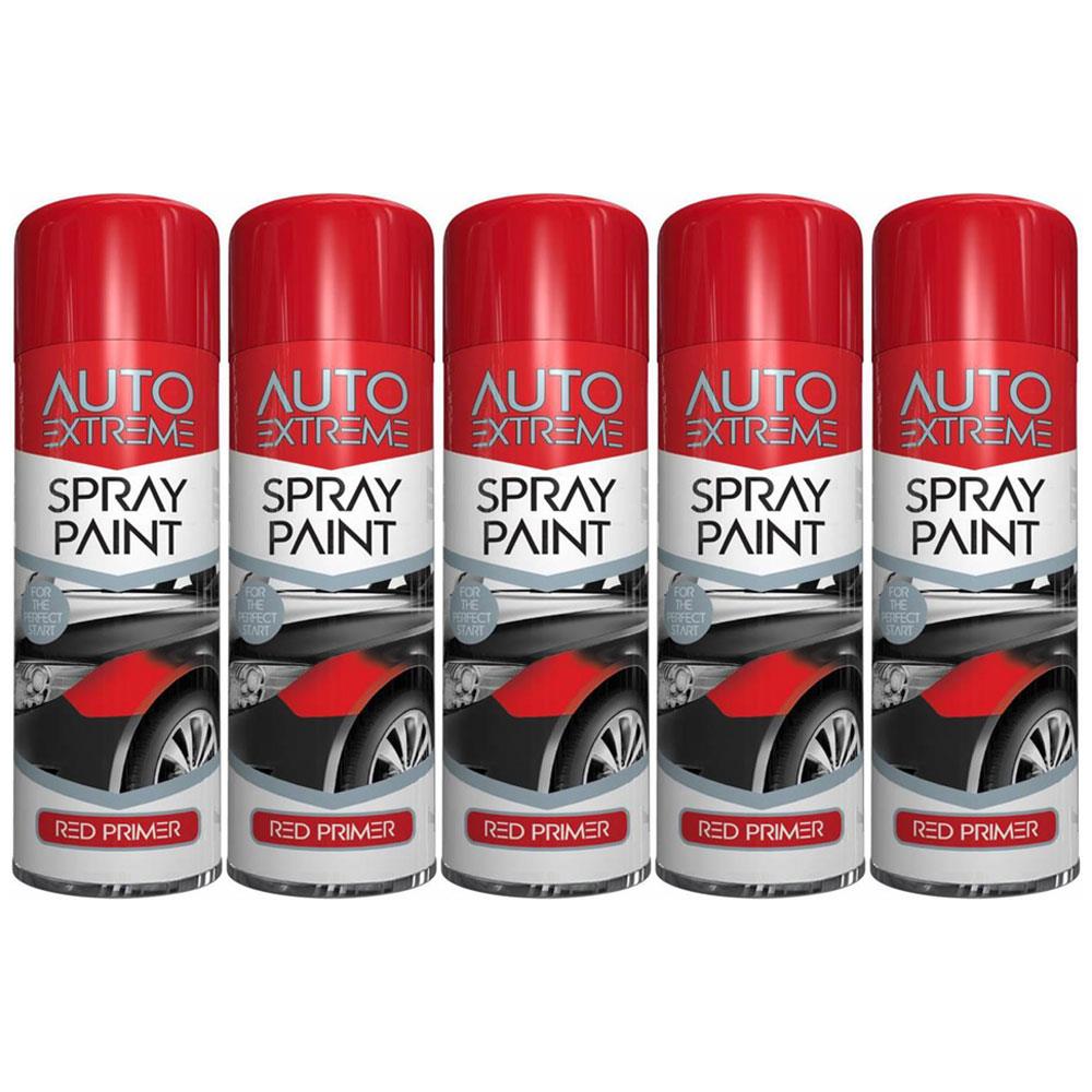 5X Auto Extreme Red Primer Paint 250ml Spray Paint