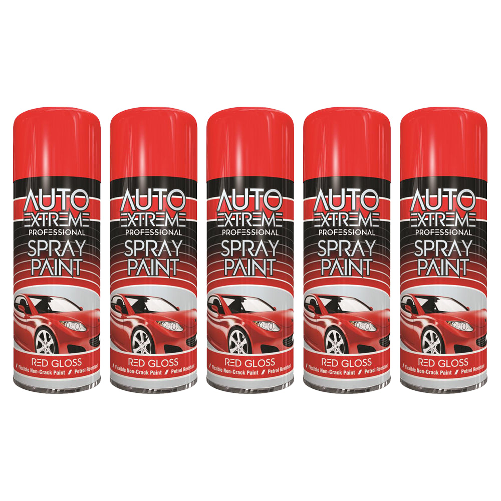 5X Auto Extreme Red Spray Paint 400ml Spray Paint