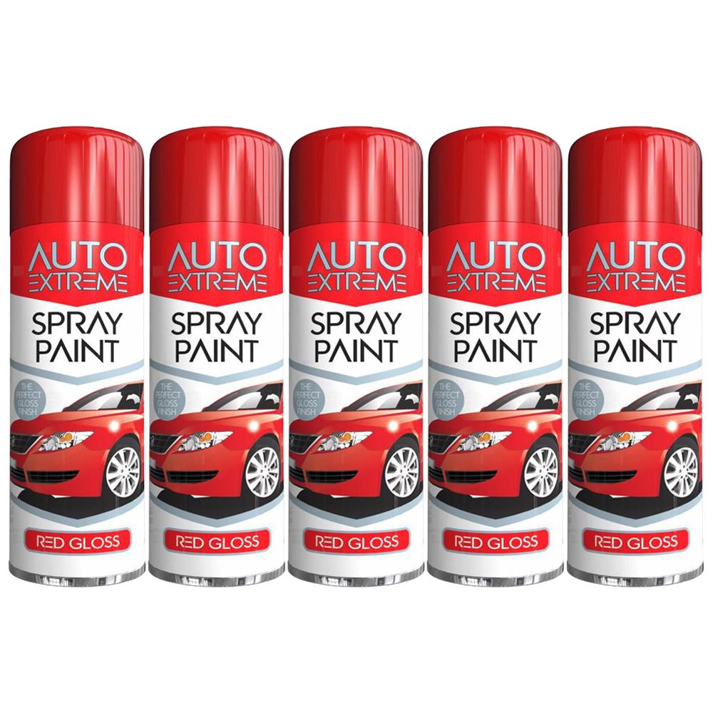 5X Auto Extreme Red Spray Paint 250ml Spray Paint