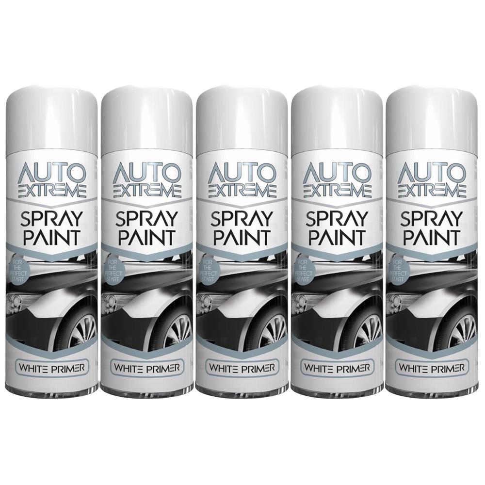 5X Auto Extreme White Primer Paint 250ml Spray Paint