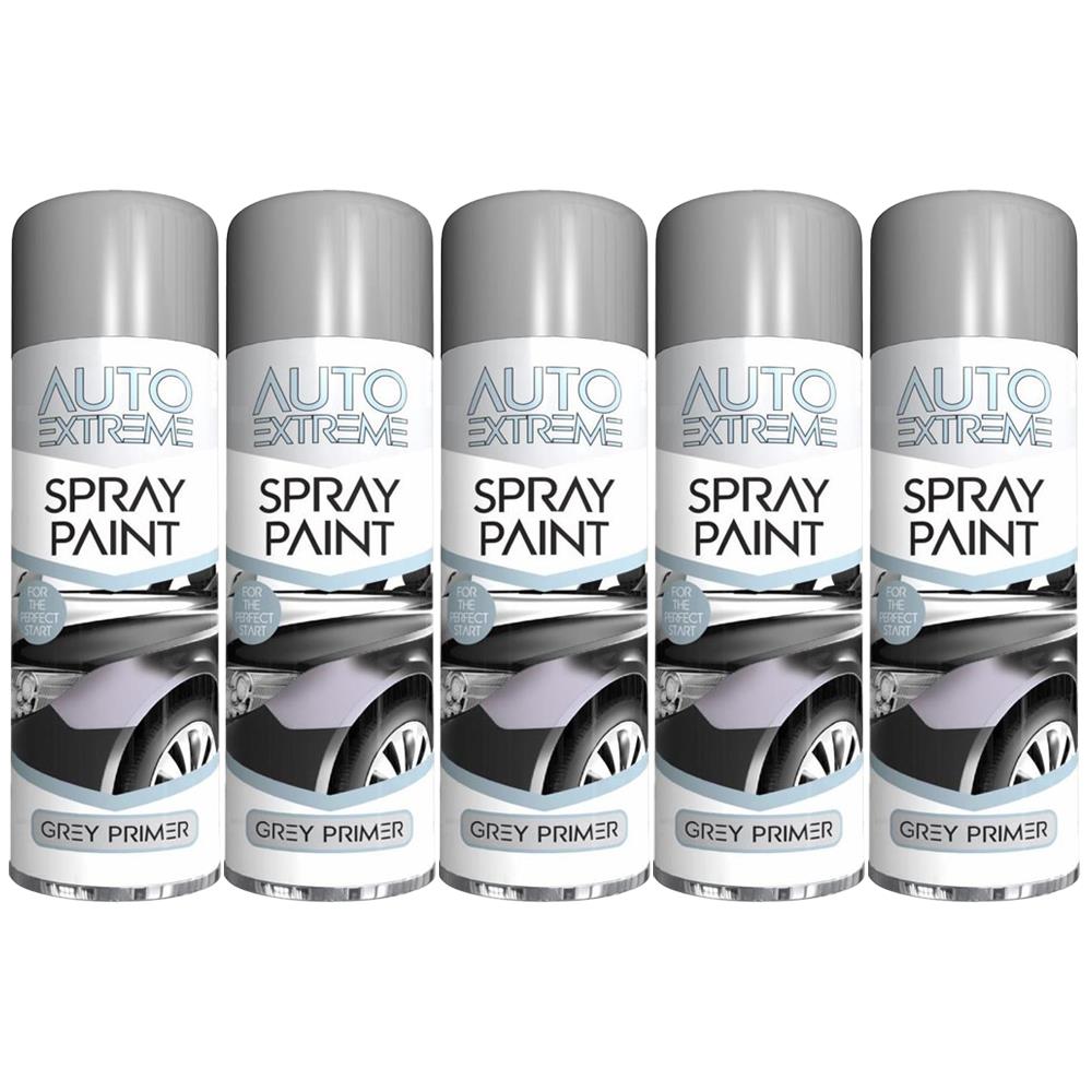 5X Auto Extreme Grey Primer Spray Paint 250ml Spray Paint