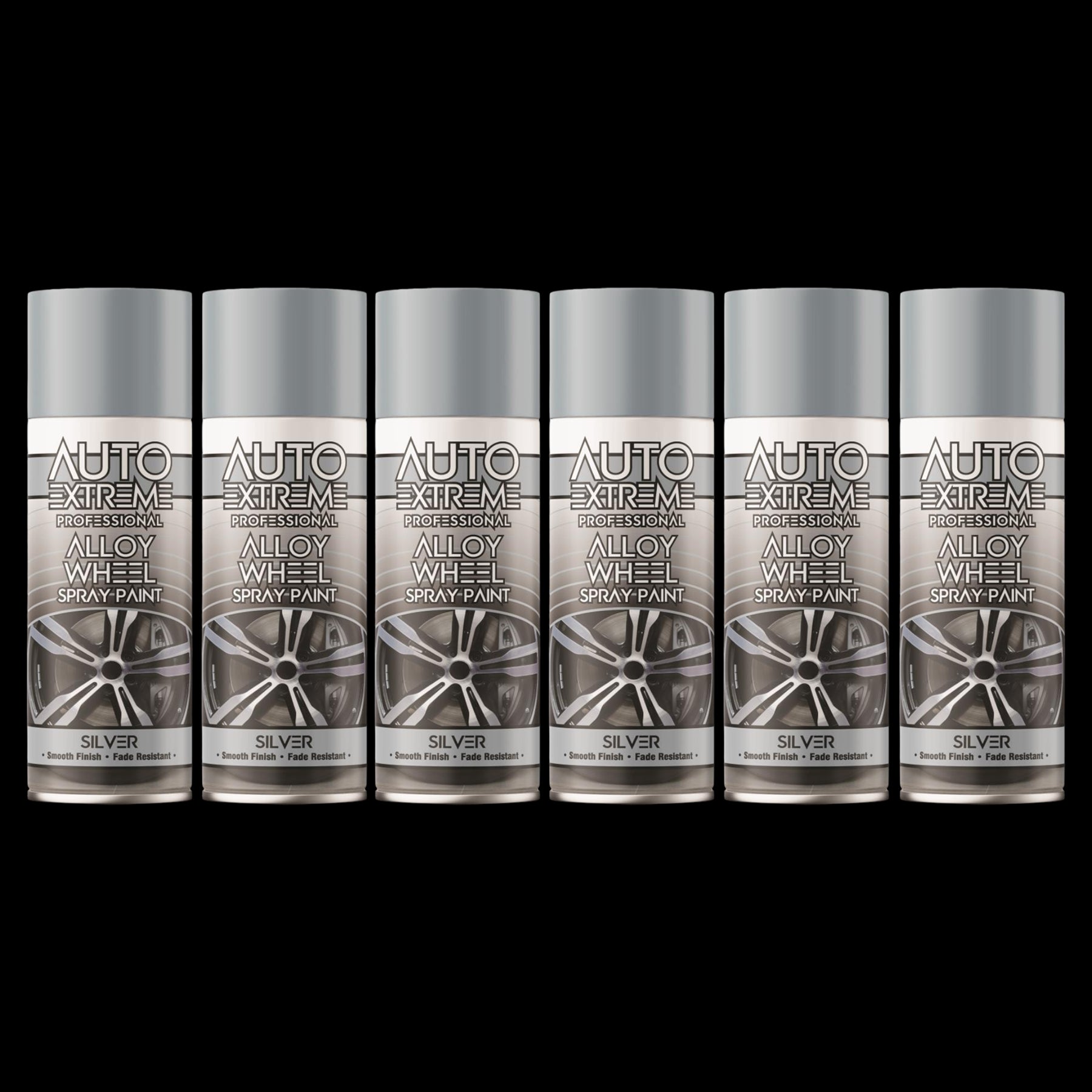 6X Auto Extreme Alloy Wheel Spray Paint Silver 400ml Spray Paint