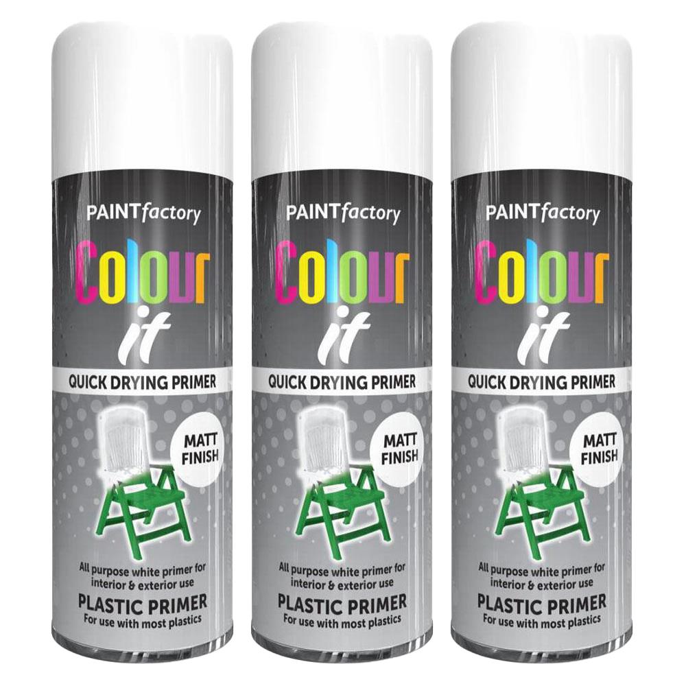 3X Paint Factory Plastic Primer Spray Paint 400ml Spray Paint