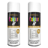 2X Paint Factory White Matt Spray Paint 400ml Spray Paint
