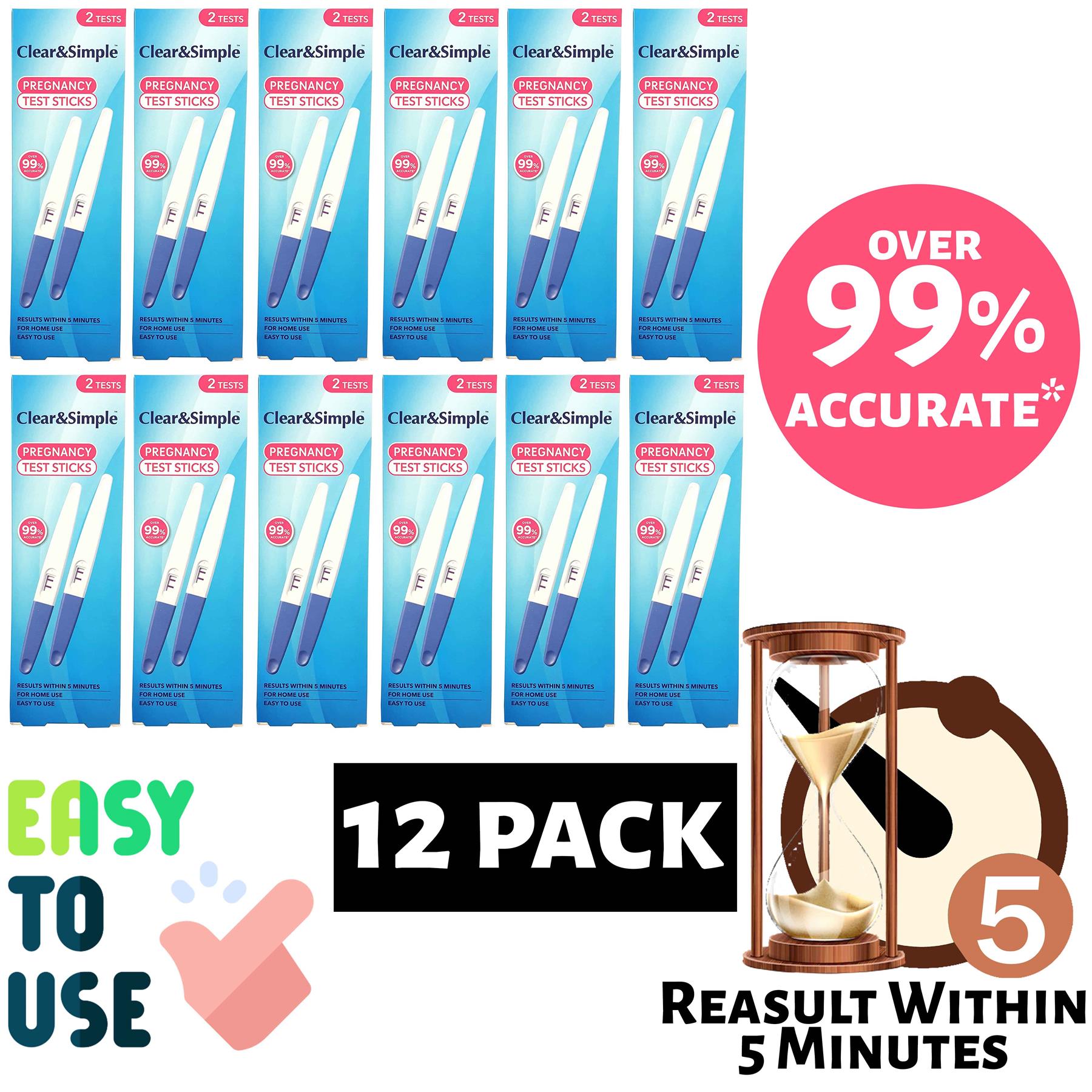12X Clear & Simple Pregnancy Test Stick Twin Pack Pregnancy Test