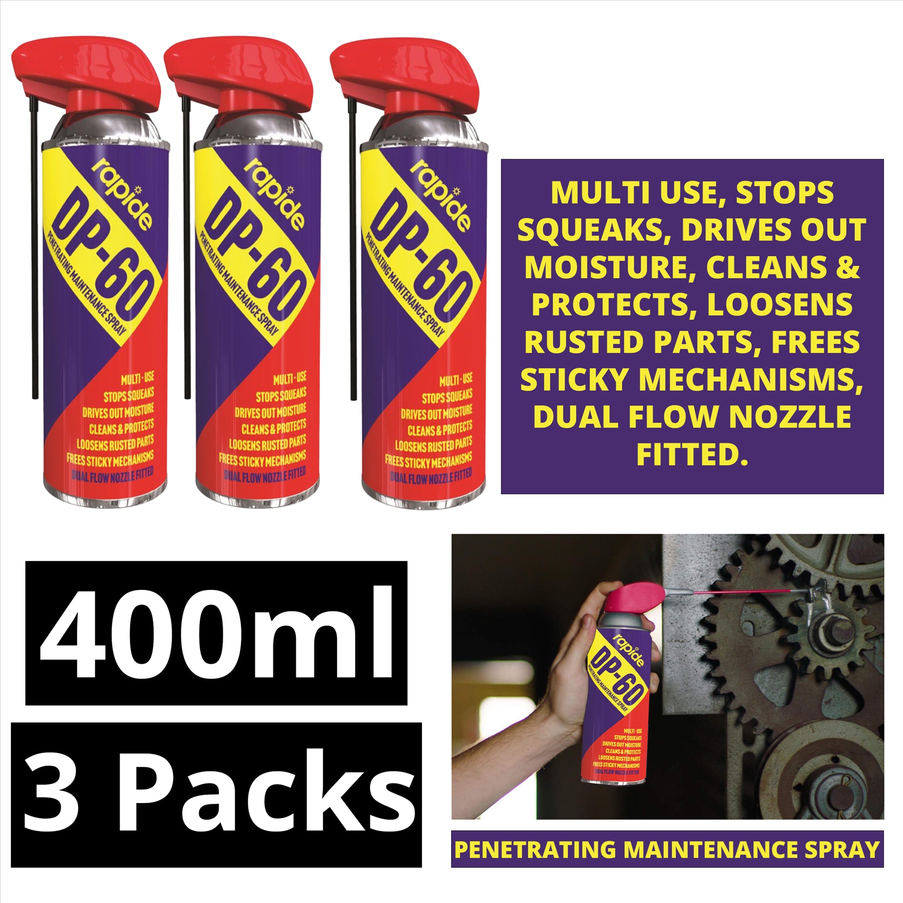 3X DP-60 With Control Nozzle 400ml Lubricant