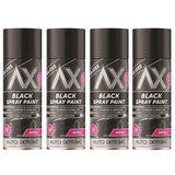 4X Auto Extreme Black Gloss Spray Paint 400ml