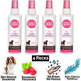 4X Pride & Groom Raspberry Dry Dog Shampoo 200ml Pet supplies