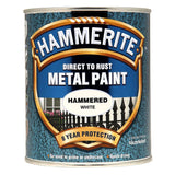 Hammerite Hammered White Paint 750ml With 1" Paint Brush