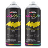 2X Sunbeam Yellow RAL 1018 Gloss Spray Paint 400ml