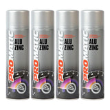 4X Promatic Alu Zinc Spray Paint 500ml Spray Paint