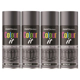 4X Paint Factory Paintgun Grey Metallic Spray Paint 400ml