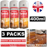 3X Paint Factory Clear Gloss Varnish Spray 400ml Spray Paint
