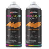 2X Tiger Orange RAL 2011 Gloss Spray Paint 400ml