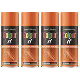 4X Paint Factory Original Orange Gloss Spray Paint 400ml