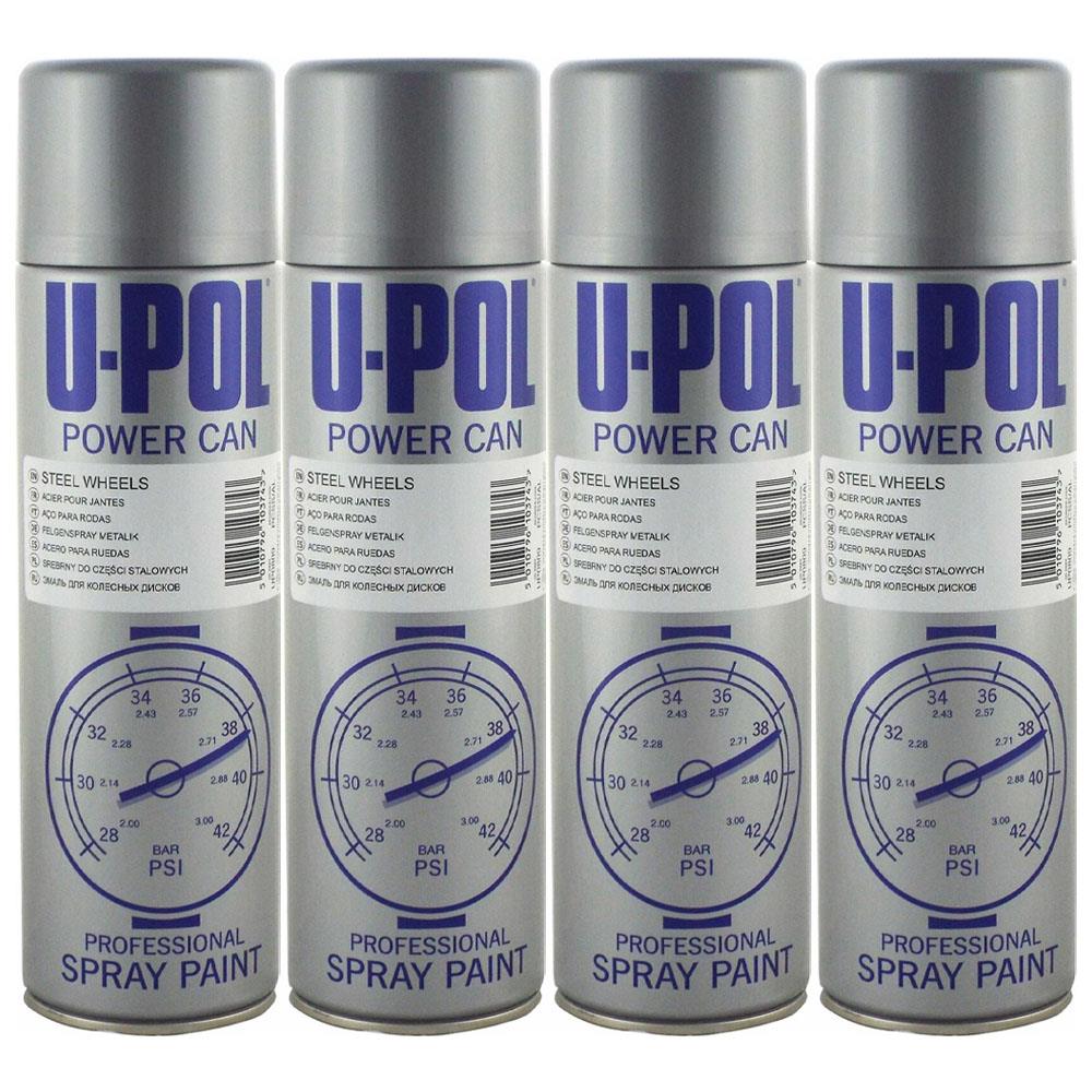 4X Upol Power Can Steel Wheels Spray Paint 500ml Spray Paint
