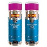 2X Hycote Fluorescent Pink Spray Paint 400ml Spray Paint