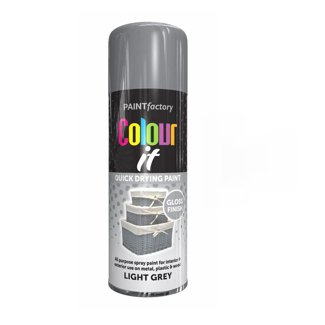 Paint Factory Light Grey Gloss Spray Paint 400ml Spray Paint