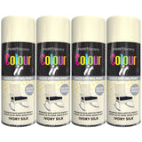 4X Paint Factory Ivory Silk Gloss Spray Paint 400ml Spray Paint