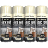 4X Ivory Flexible Fabric & Vinyl Spray Paint 200ml Spray Paint